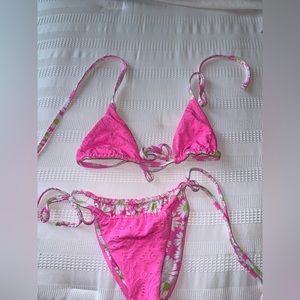 love shack fancy collab with hurley reversible bikini worn once no longer sell